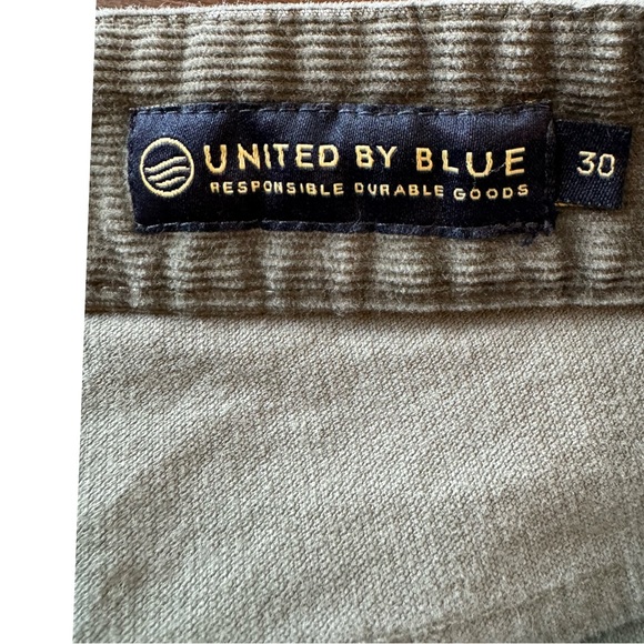 United By Blue organic cotton olive green corduroy straight leg pants size 30 - Picture 3 of 6